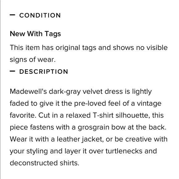 Madewell gray velvet dress - Picture 5 of 5